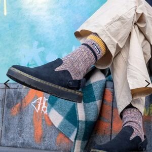 Dr. Martens Carlson Black Suede Slingback Mules